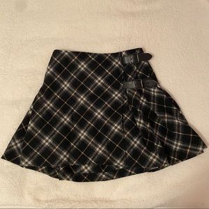 vintage burberry blue label plaid wool wrap skirt